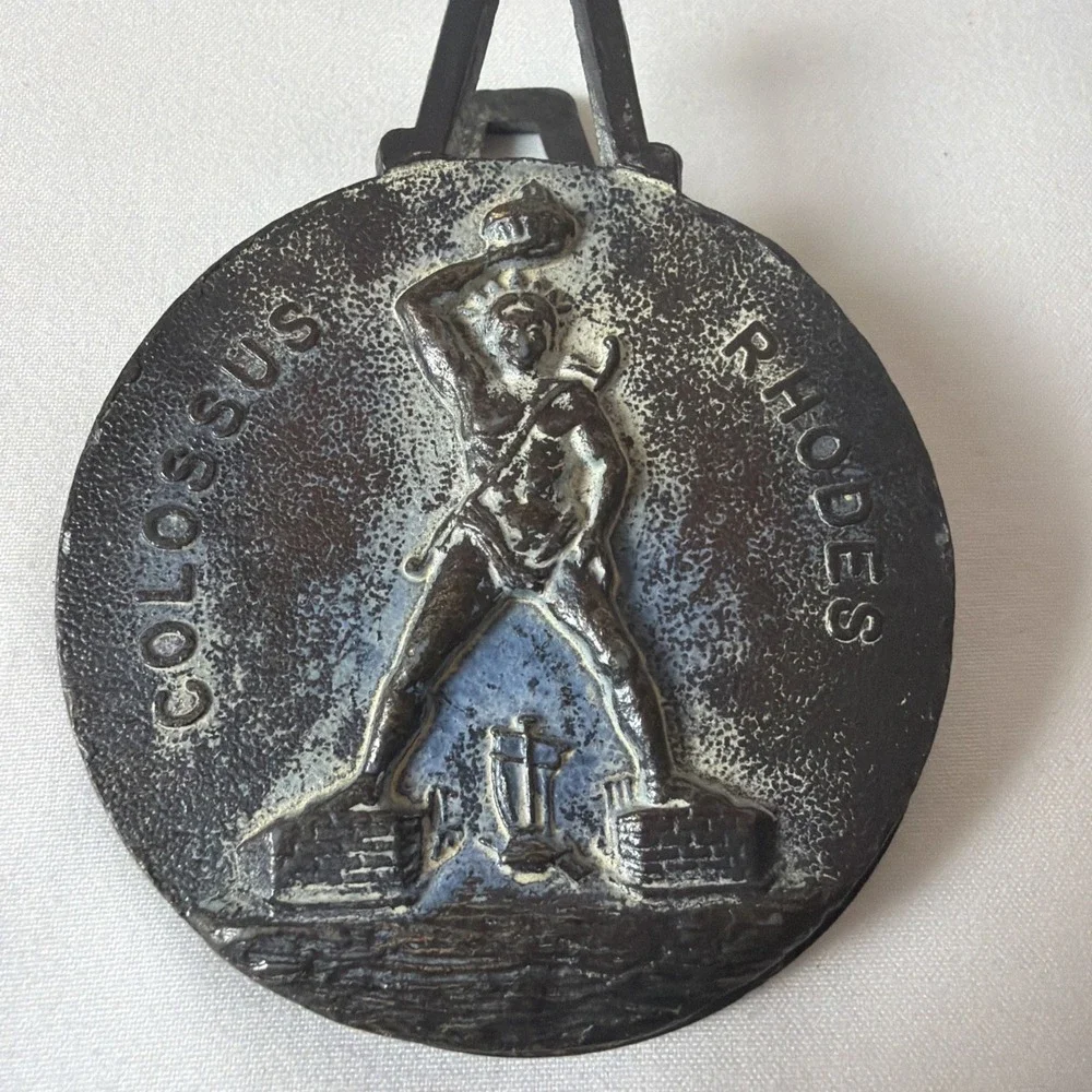 Antique Bronze‎ Souvenir Olympia Greece Money Paper Clip Good Patina Ship
